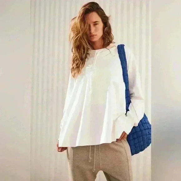 NWOT Free People Hot Shot Oversized Hoodie ~ White ~ S~ 💟🤍 - Picture 5 of 14